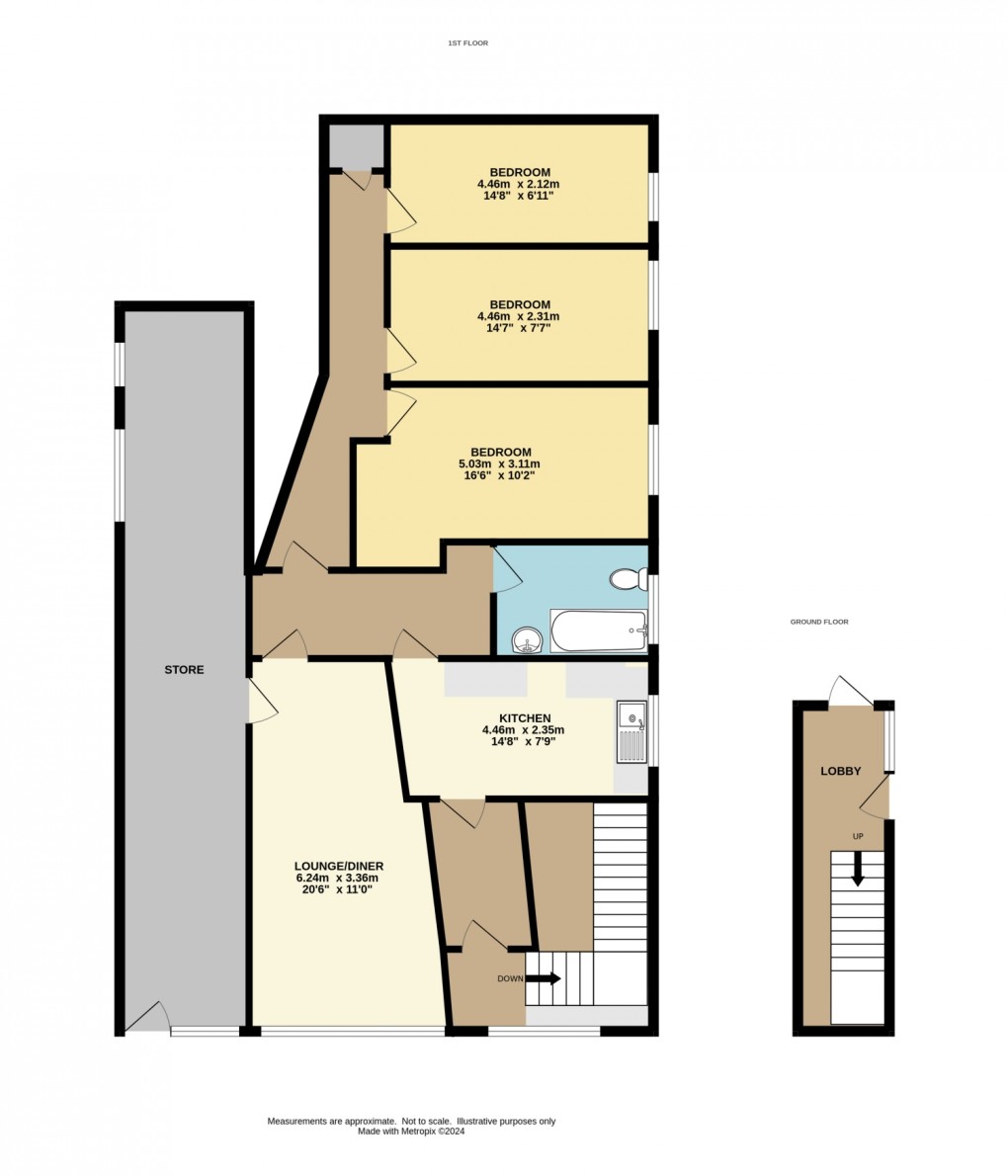 Floorplan for Monmouth Lane, Lostwithiel, Cornwall, PL22