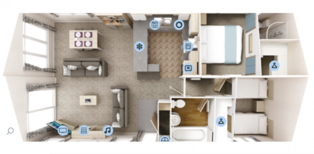Floorplan for Willerby Clearwater Lodge 2022 Eden Way, Par Sands, Par