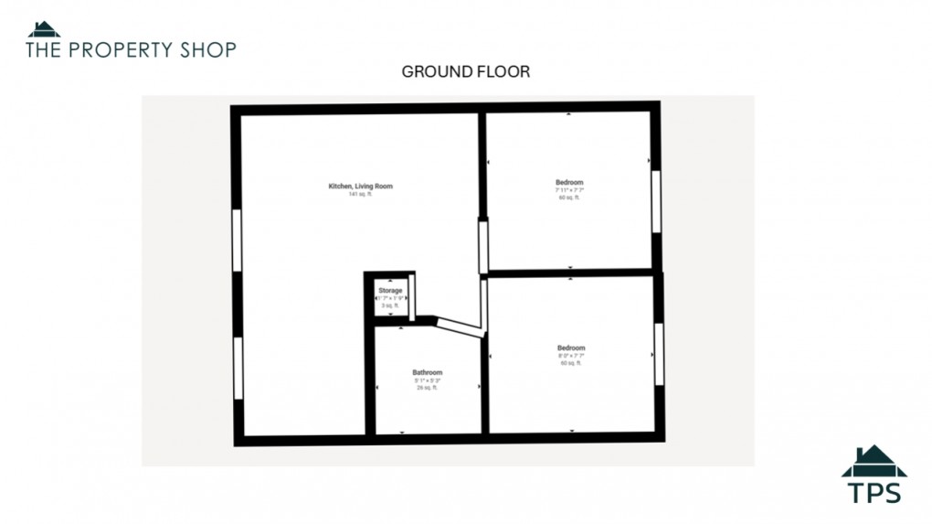 Floorplan for Chalet 156 Atlantic Bay Holiday Park, St. Merryn, Padstow, PL28 8PY