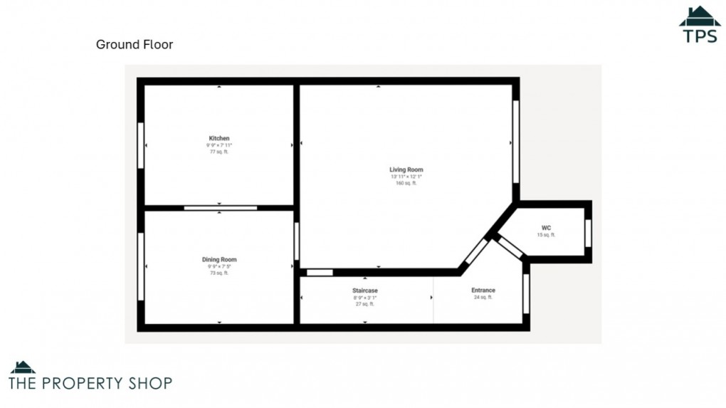 Floorplan for Century Close, St. Austell, Cornwall, PL25