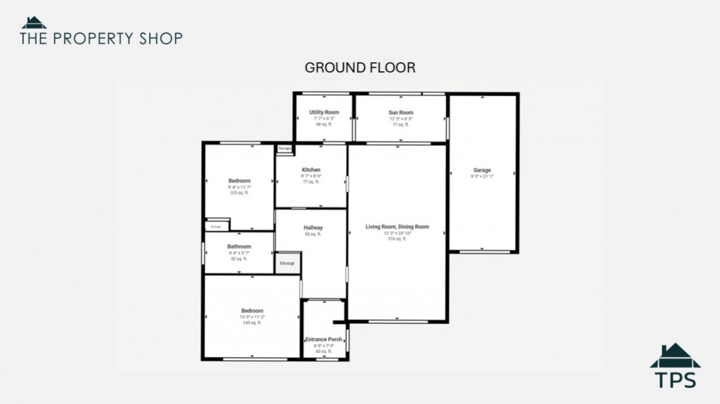 Floorplan for 1 Whitestone Crescent, Bodmin, PL31 1PF